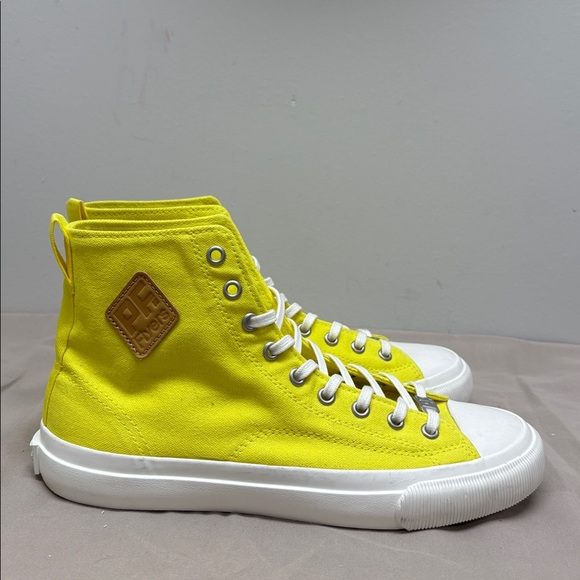 P F Flyers Hi All American Aurora Sneaker Canvas Yellow Sz Men 8 Women 9.5 - Picture 2 of 12